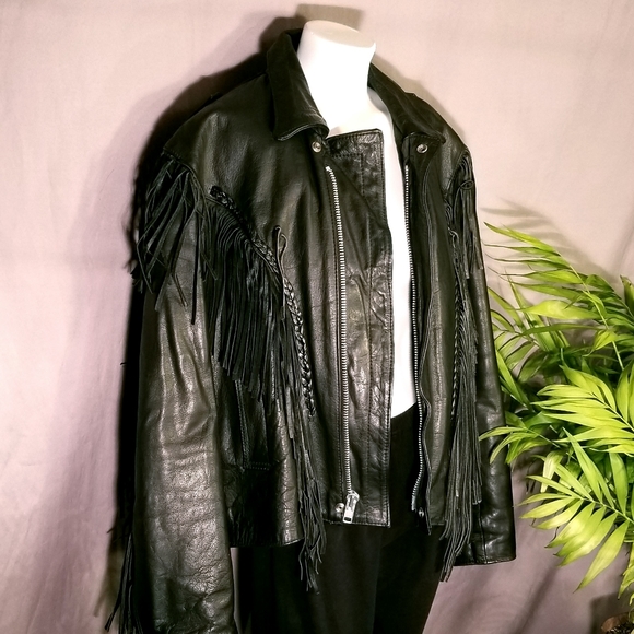 Unik Jackets & Blazers - Vintage 80s Unik Fringed Motorcycle Lined Jacket